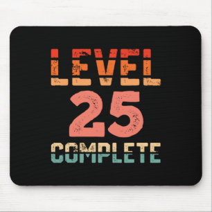 Level 25 Complete Tee Retro Gamer 25th Birthday An Mouse Mat