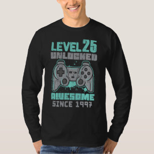 Level 25 Unlocked Awesome 1997 Game Controller 25t T-Shirt