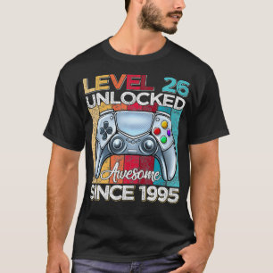 Level 26 Unlocked Awesome Since 1995 26th Birthday T-Shirt