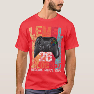 Level 26 Unlocked Awesome Since 1995 26th Birthday T-Shirt