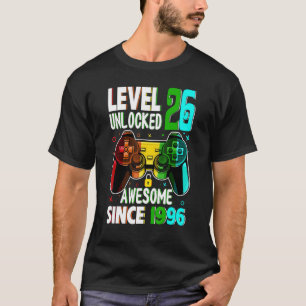 Level 26 Unlocked Awesome Since 1996 26th Birthday T-Shirt