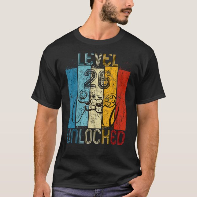Level 26 Unlocked Shirt Funny Video Gamer 26th Bir (Front)