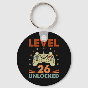 Level 26 Unlocked Video Gamer 26th Birthday 26 Yea Key Ring