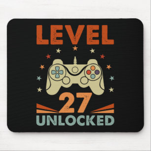 Level 27 Unlocked Video Gamer 27th Birthday 27 Yea Mouse Mat