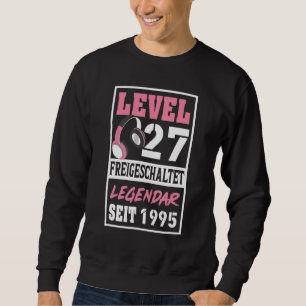 Level 27 Years Gamer Girl Since 1995 Birthday Vide Sweatshirt
