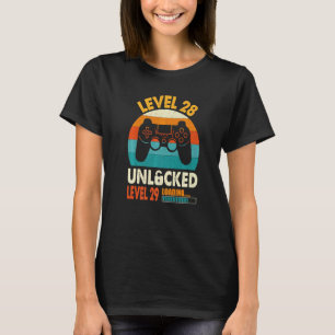 Level 28 Unlocked Boys Video Game 28th Birthday Ga T-Shirt