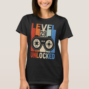 Level 29 Unlocked Shirt Funny Video Gamer 29th Bir