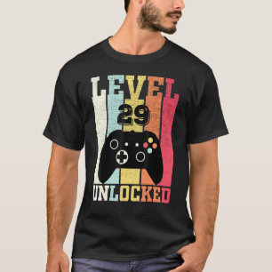 Level 29 Unlocked Video Gamer 29th Birthday T-Shirt