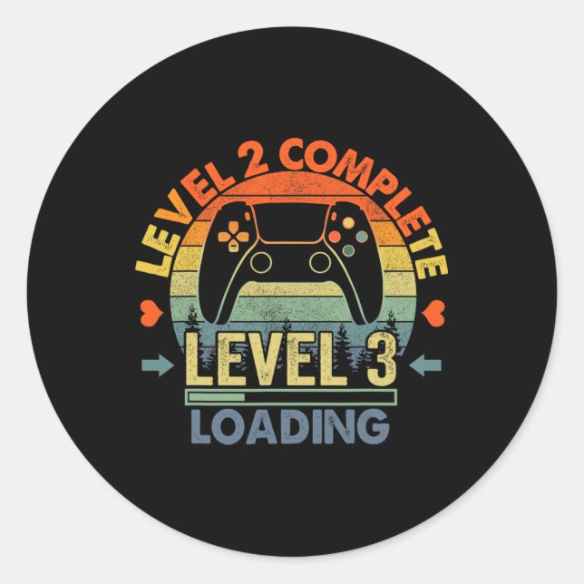 Level 2 Complete 2 Anniversary Gift 2nd Wedding An Classic Round Sticker (Front)