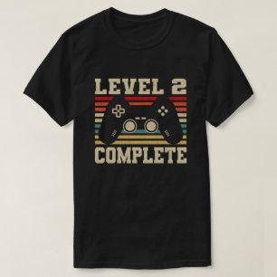 Level 2 Complete 2nd Anniversary Video Gamer T-Shirt