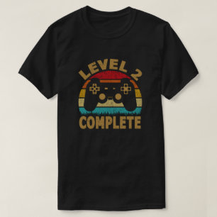 Level 2 Complete 2nd Anniversary Video Gamer T-Shirt
