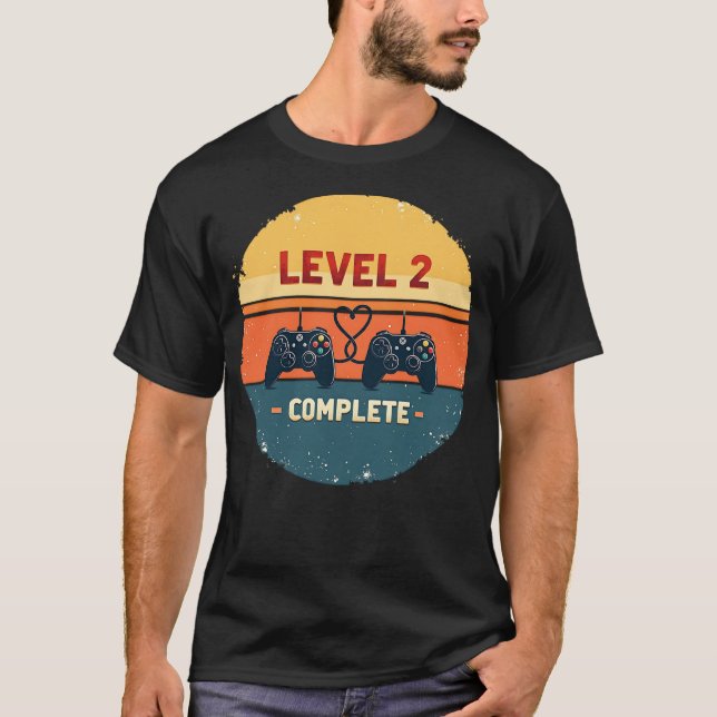 Level 2 Complete - 2th Wedding Anniversary Gift Vi T-Shirt (Front)