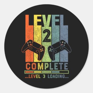 Level 2 Complete Gamer Gift 2 Years Wedding Annive Classic Round Sticker
