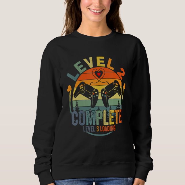 Level 2 Complete Level 3 Loading Gamer Wedding Ann Sweatshirt (Front)