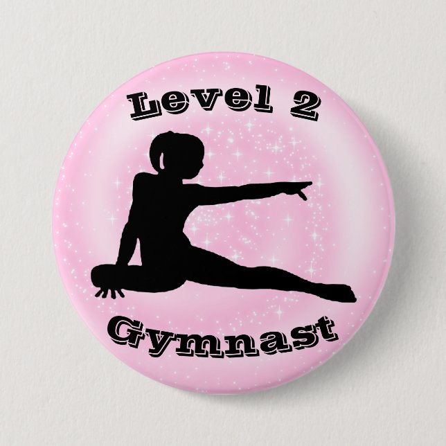 Level 2 Gymnast - Girls Gymnastics Button (Front)