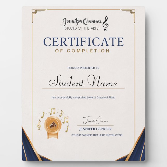 Level 2 Piano Plaque (Front)