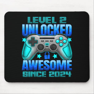 Level 2 Unlocked 2 Year Old For Boys 2nd Birthday  Mouse Mat