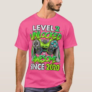 Level 2 Unlocked Awesome Since 2020 2nd Birthday G T-Shirt