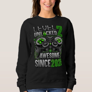 Level 2 Unlocked Awesome Since 2020 2nd Birthday Sweatshirt
