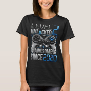 Level 2 Unlocked Awesome Since 2020 2nd Birthday T-Shirt