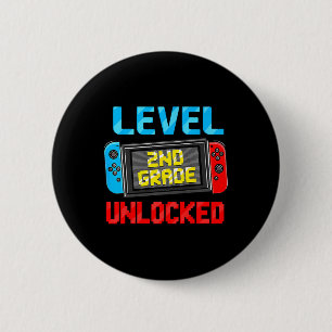 Level 2nd Grade Unlocked Back To School First Day 6 Cm Round Badge