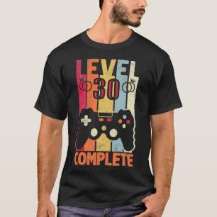 Level 30 Complete Video Gamer 30th Wedding Anniver T-Shirt