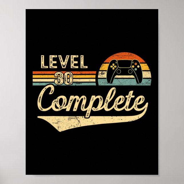 Level 30 Complete Vintage 30th Wedding Anniversary Poster (Front)