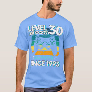 Level 30 Unlocked Awesome 1993 30th Birthday Gamer T-Shirt