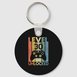 Level 30 Unlocked Funny Video Gamer 30th Birthday Key Ring