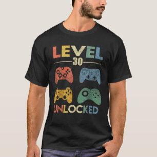Level 30 Unlocked Funny Video Gamer 30th Birthday T-Shirt