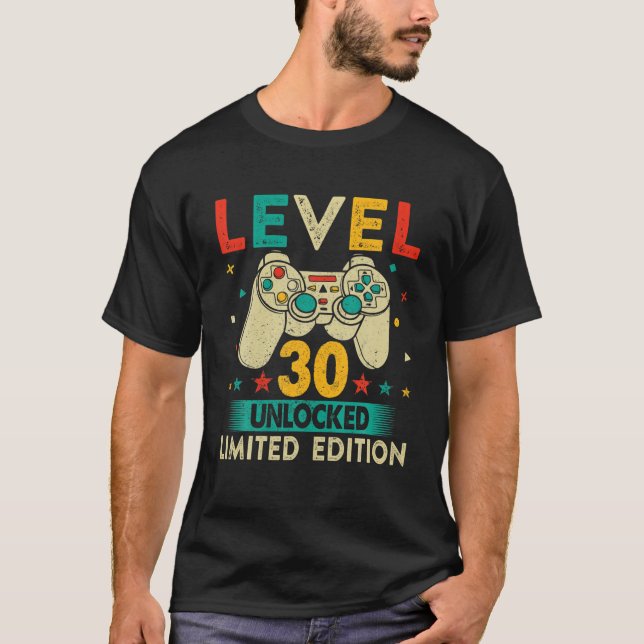 Level 30 Unlocked Game Controler 30H Birthday Gift T-Shirt (Front)