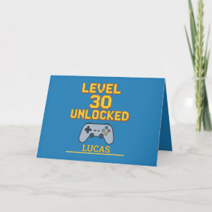 Level 30 Unlocked Personalized Gamer Birthday  Card