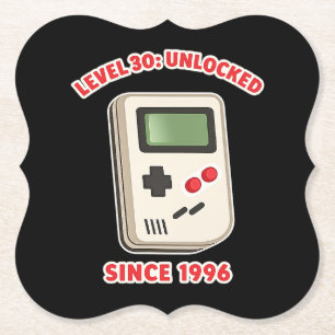 Level 30 Unlocked Since 1996 Paper Coaster