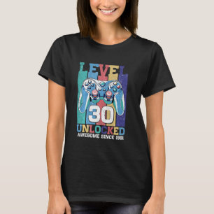 Level 30 Unlocked Video Game Funny 30th Birthday G T-Shirt