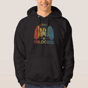 Level 30 Unlocked Video Gamer 30 Years Old 30th Bi Hoodie