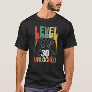 Level 30 Unlocked Video Gamer 30th Birthday T-Shirt