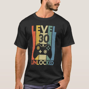 Level 30 Unlocked Video Gamer 30th Birthday T-Shirt