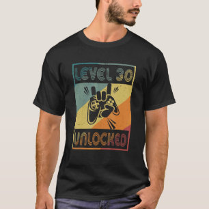 Level 30 Unlocked Video Gamer 30th Birthday T-Shirt