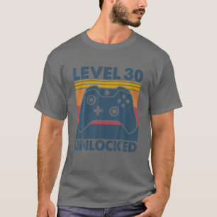 Level 30 Unlocked Vintage Video Game 30Th Birthday T-Shirt