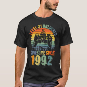 Level 31 Unlocked 31st Birthday Gamer 1992 Boys G T-Shirt