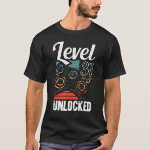 Level 31 Unlocked Video Gamer 31th Birthday Men Bo T-Shirt