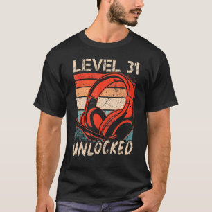 Level 31 Unlocked Video Gamer 31th Birthday Men Bo T-Shirt