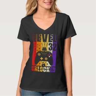 Level 32 Unlocked Birthday Level Up 32nd Birthday T-Shirt