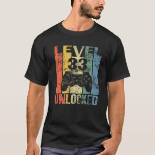 Level 33 Unlocked 33Rd Birthday Gift For Video Gam T-Shirt