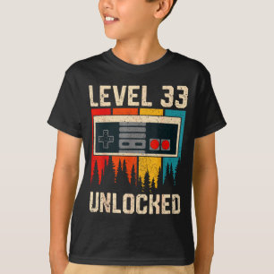 Level 33 Unlocked Video Game Controller Birthday M T-Shirt