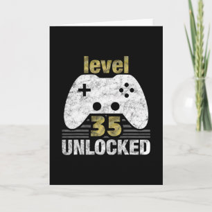 Level 35 Unlocked 35th Birthday 35 Year Old Gift F Card
