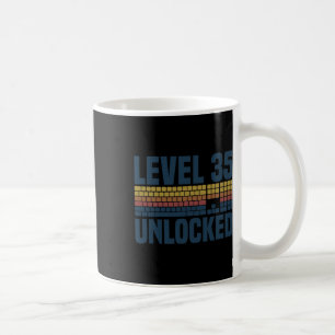 Level 35 Unlocked 35th Birthday 35 Years Old Video Coffee Mug