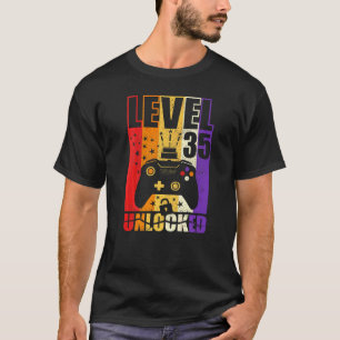 Level 35 Unlocked Birthday Level Up 35th Birthday  T-Shirt