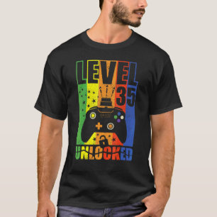 Level 35 Unlocked Birthday Level Up 35th Birthday T-Shirt