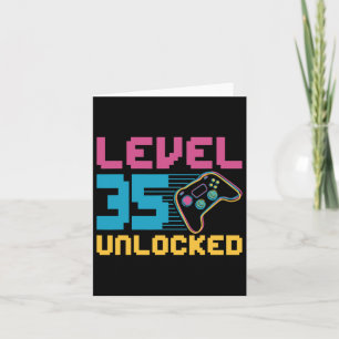 Level 35 Unlocked Gaming Birthday Card
